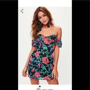 Nwt missguided floral bodycon dress